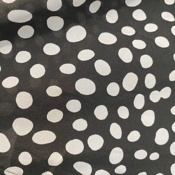 Black and White Polka Dot Silk Top by August - Size Small - Picture 2 of 5